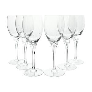 Gorham “Jolie” Set of 6 Crystal Etched Water Glasses 8 1/4” 10oz